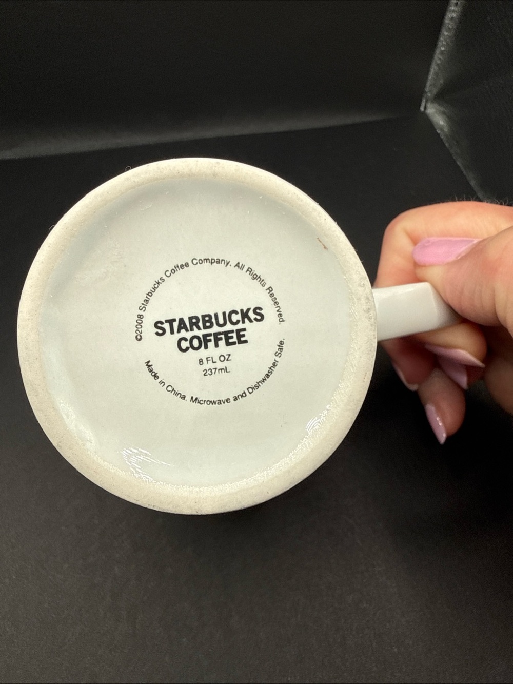 2008 Starbucks 8 oz Coffee Mug White And Red “Estd 1971 Starbucks Coffee Co.” - Picture 3 of 4